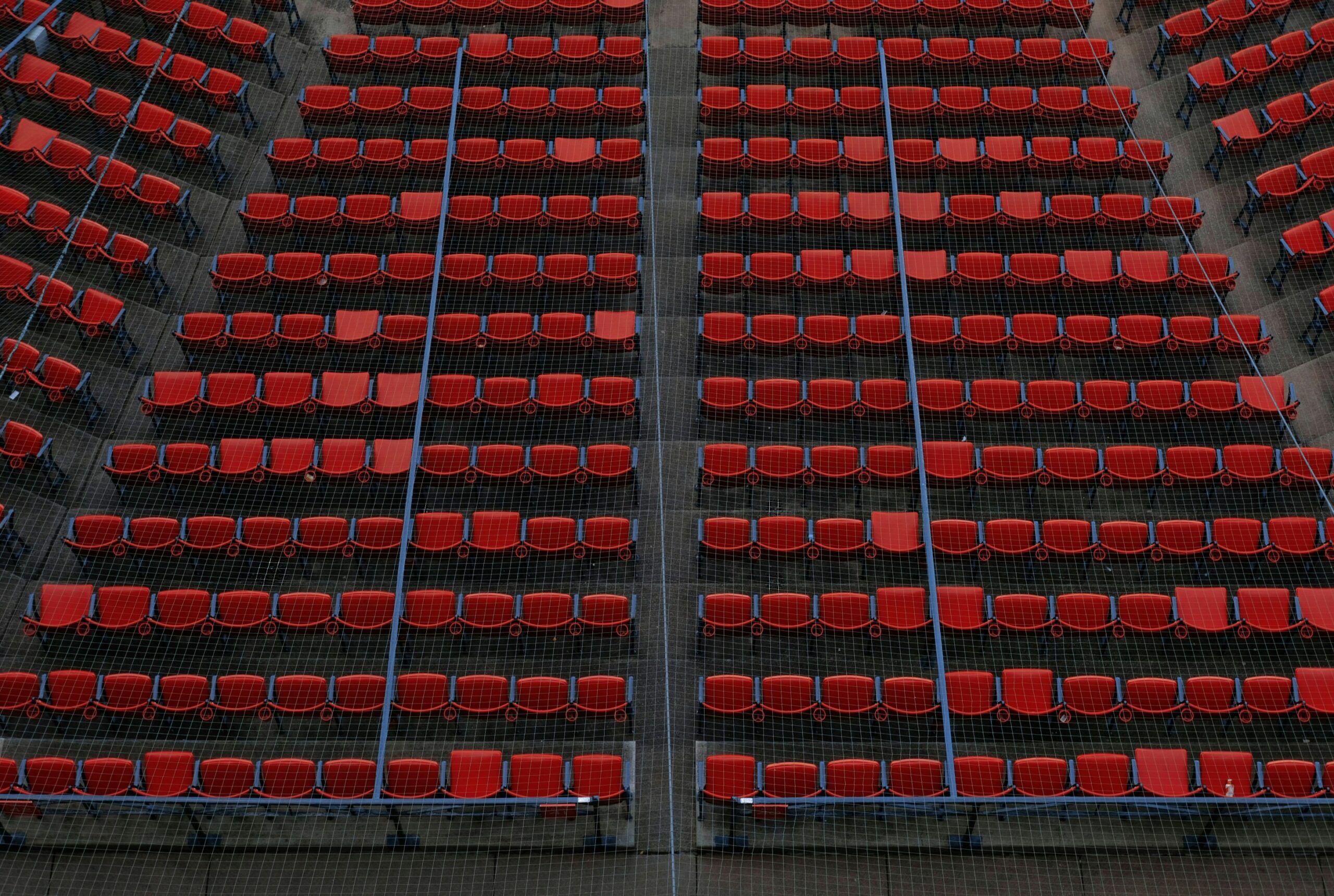 Blueprint layout showing seating arrangement and central stage for Roblox esports event